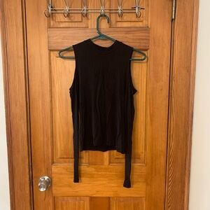 Garage Black Shoulder Cut out Tee